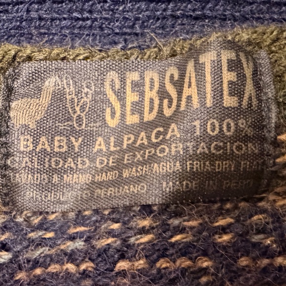 SEBASTIE Alpaca Wool Cardigan Sweater Llama Pattern Vintage Style - Picture 3 of 6